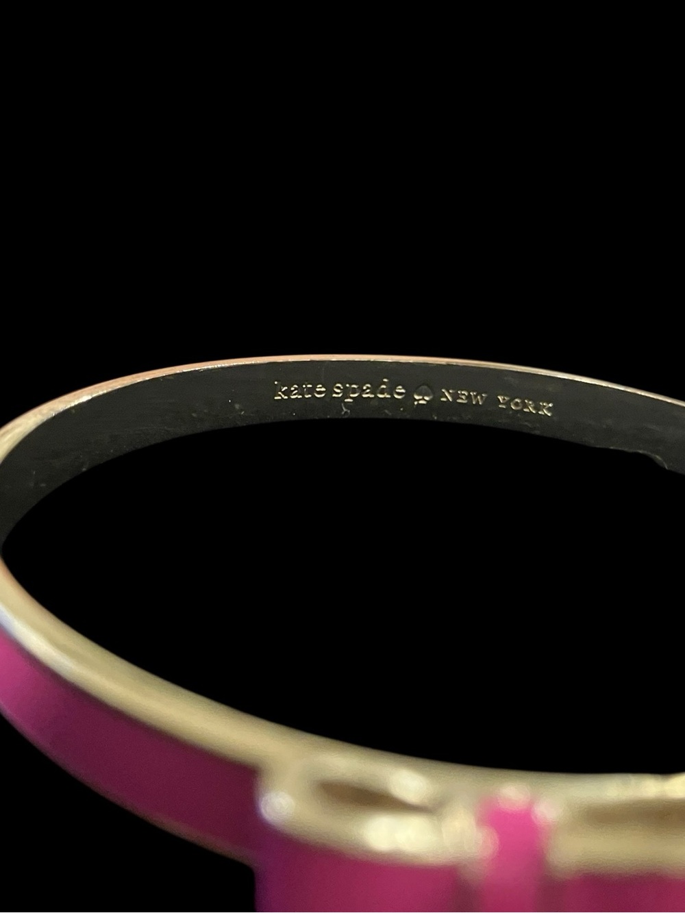 Kate Spade New York Enamel Bow Bangle Bracelet Pink retired - Picture 5 of 8